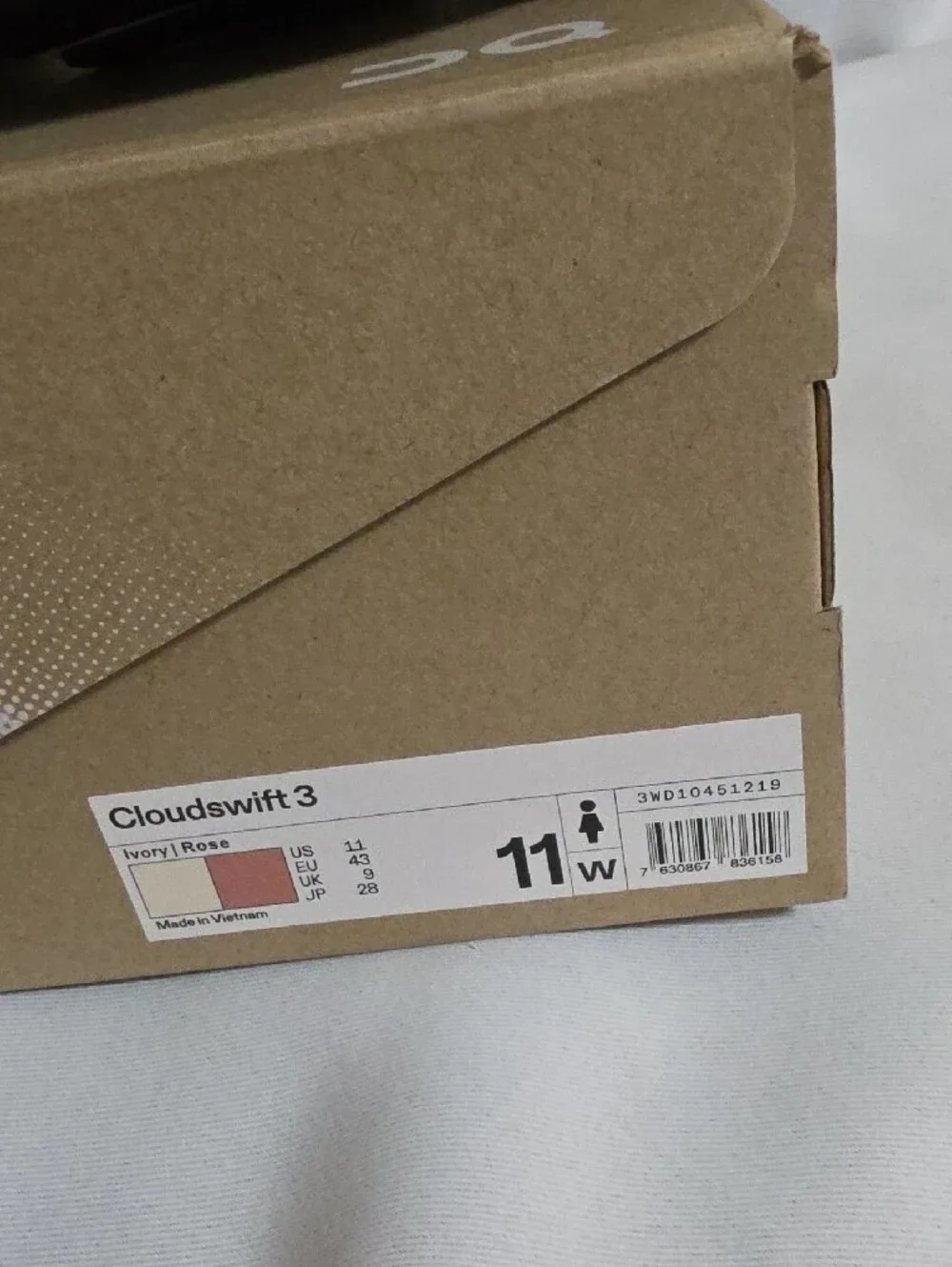ON Cloudswift 3 'Ivory Rose' Running Shoes US Women Size 11 (NWOT)